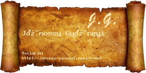 Jánossy Gyöngyi névjegykártya