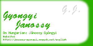 gyongyi janossy business card